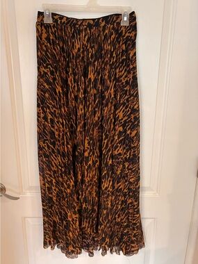 AllSaints Black Pleated Maxi Skirt